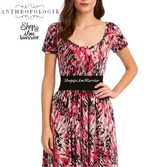 Anthropologie {Sparrow} belted print a-line dress *shop@iamwarrior - Picture 1 of 7